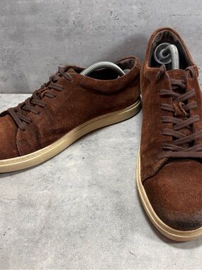 Allen Edmonds CANAL COURT Derby Sneakers Men's 10D Brown Suede Port Washington